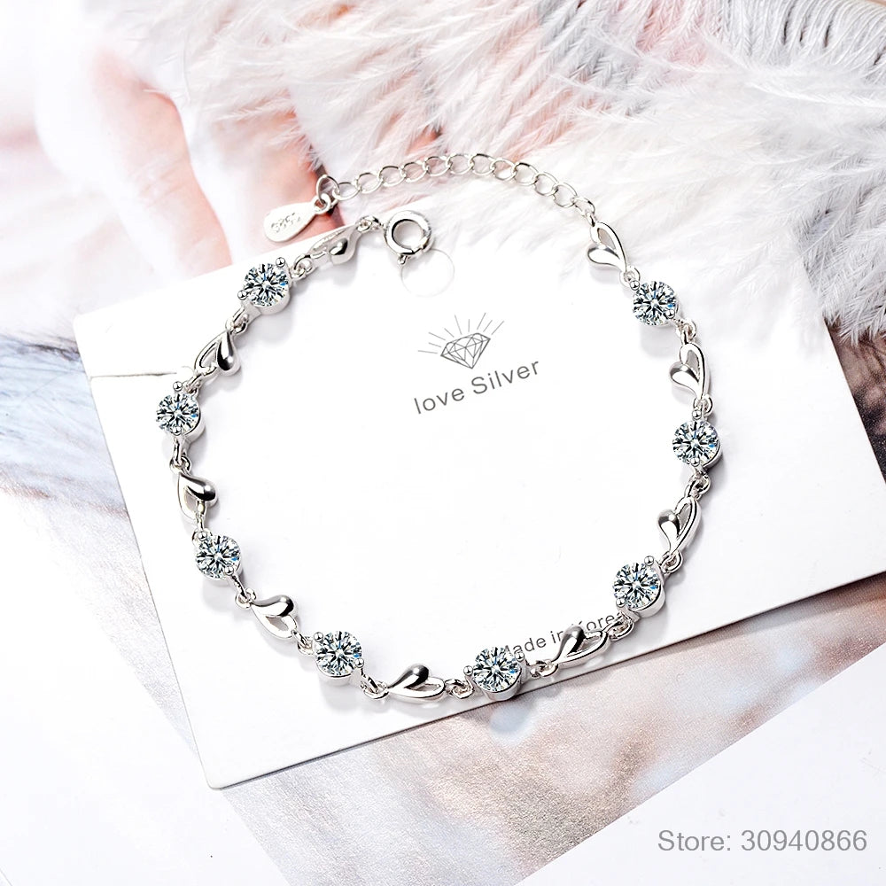D VVS1 All Moissanite Heart Bracelet Necklace 925 Sterling Silver Prom Party Fine Jewelry with GRA Bracelets for Women