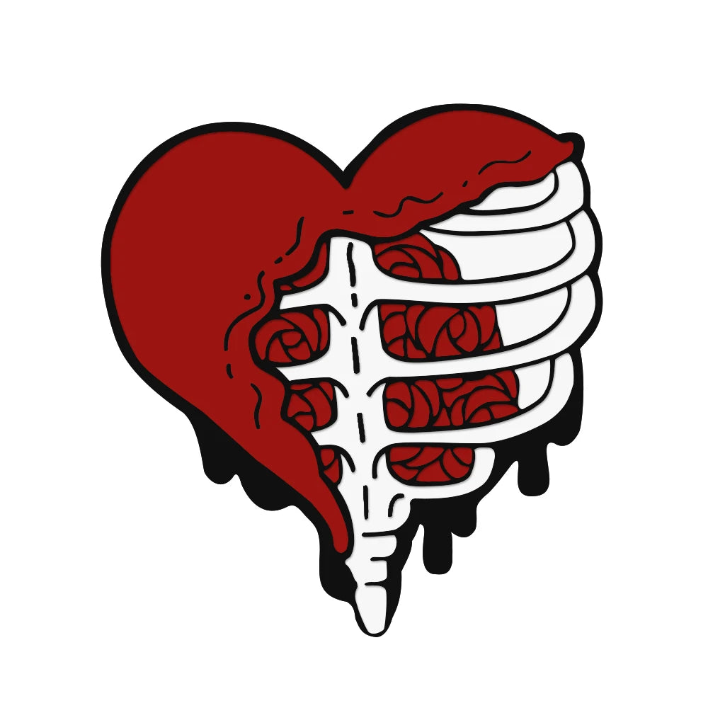 More Styles Halloween Day Punk Skeleton Enamel Pin Women Men Rose Flower Skull Brooches Metal Jean Coat Lapel Pin Badge Jewelry