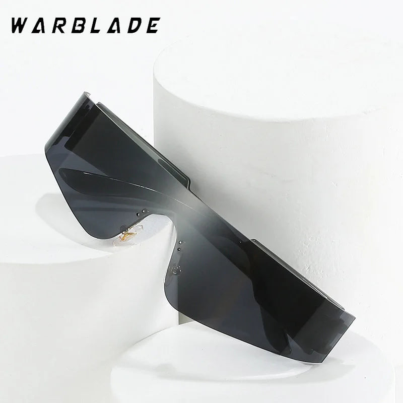 New Flat Top Shield Fashion Punk Sunglasses Women Y2K Sun Glasses Men Mirror One Piece Eyewear 2000S 90S Aesthetic Goggles UV400