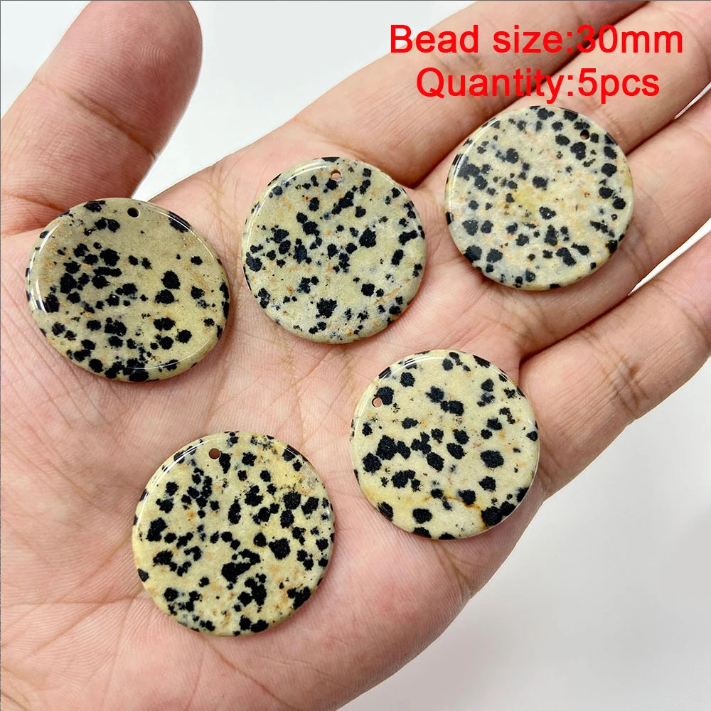 Natural Dalmation Jaspers Stone Bead Round Tube Square Shape Loose Beaded Fit Jewelry Making Accessories Diy Bracelets Necklace