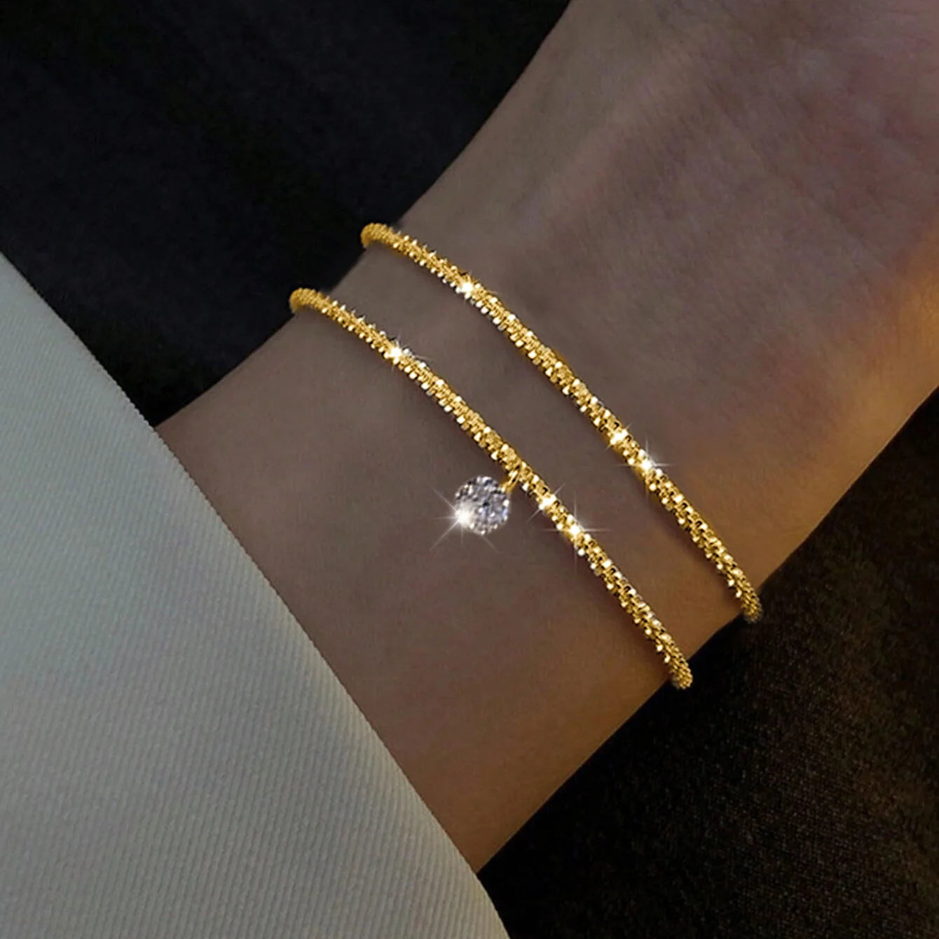 Y2K Zircon Ins Bracelets for Women Korean Fashion Sweet Girls Sparkling Hollow Heart Delicate Chain Bracelet Party Jewelry Gifts
