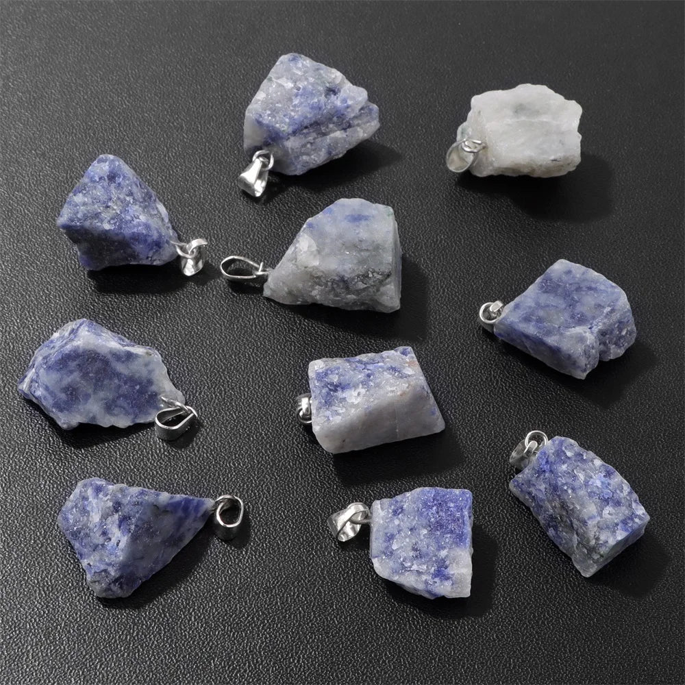 5pcs/lot Natural Stone Pendant Irregular Rough Quartz Crystal Energy Charms For Jewery Making Earrings Necklace DIY Accessories