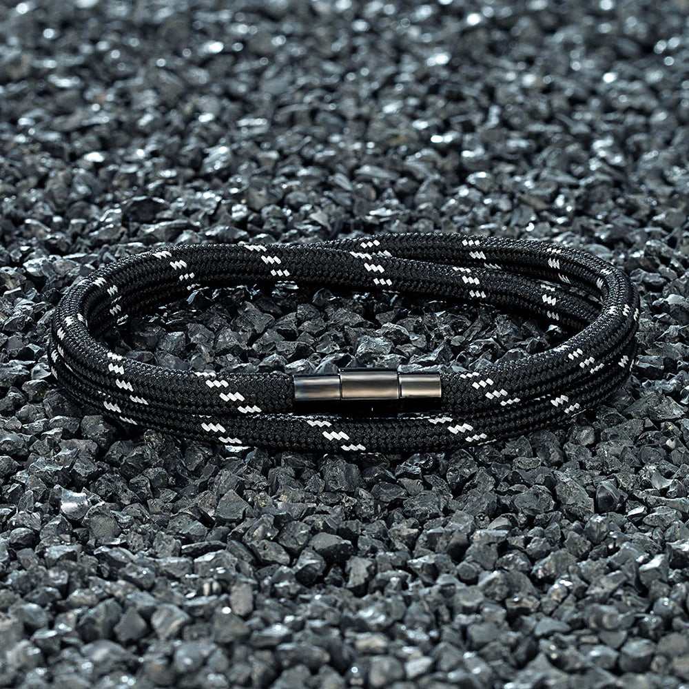 MKENDN Double Layer Paracord Bracelet for Men & Women - 316L Magnetic Clasp Survival Bracelet - Outdoor Emergency Jewelry Gift - Madeinsea©