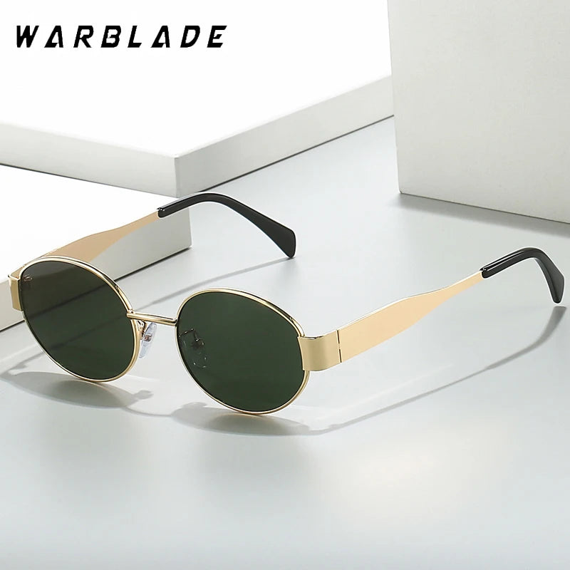 2025 Advanced Metal Sunglasses Fashion Small Oval Glasses Brand Designer Vintage Sun Glasses High Quality Oculos De Sol UV400