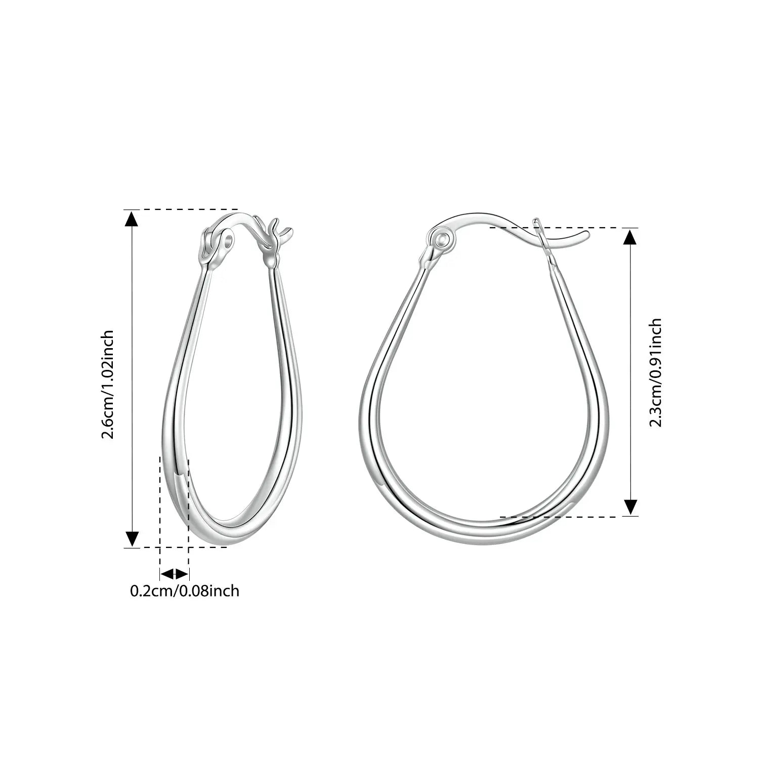 BAMOER Große ovale Creolen aus 925er Sterlingsilber, klobige, hypoallergene Ohrringe, ideal für Damen, Punk- und klassischer Schmuck, perfektes Geschenk