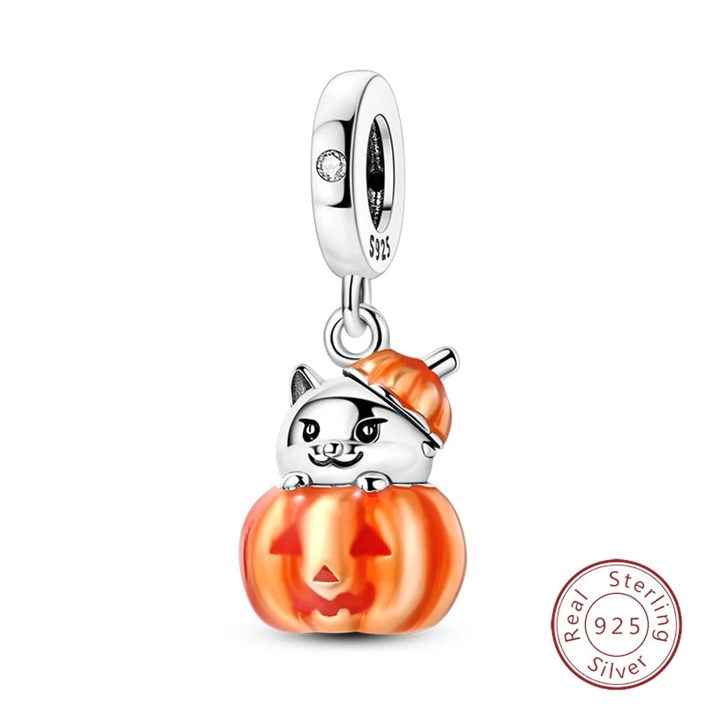 Halloween 925 Sterling Silver Design Charms Beads Pendants Suitable for Original Bracelet DIY Exquisite Making Jewelry