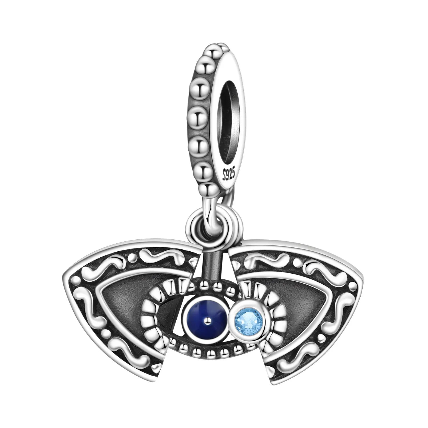 PANPOKI 925 Sterling Silver Lucky Eye Box Pendant Beads Original Pendants Bracelet Charm Jewelry Party DIY Trendy Gifts