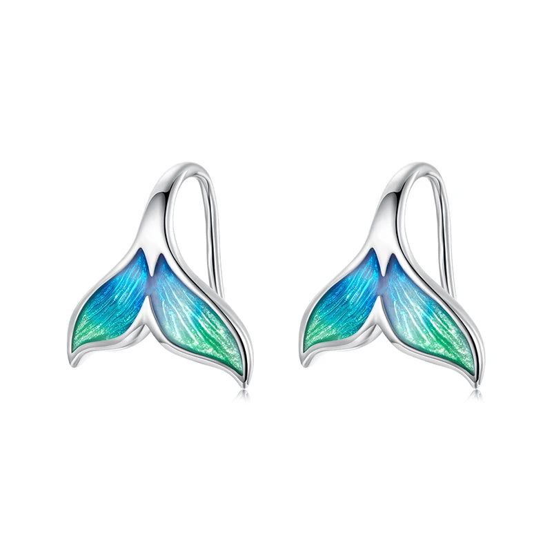 BAMOER Meerjungfrauen-Ohrringe aus 925er Sterlingsilber für Damen und Mädchen, vergoldete, hypoallergene Ohrringe mit Tiermotiven, süßes Schmuckgeschenk