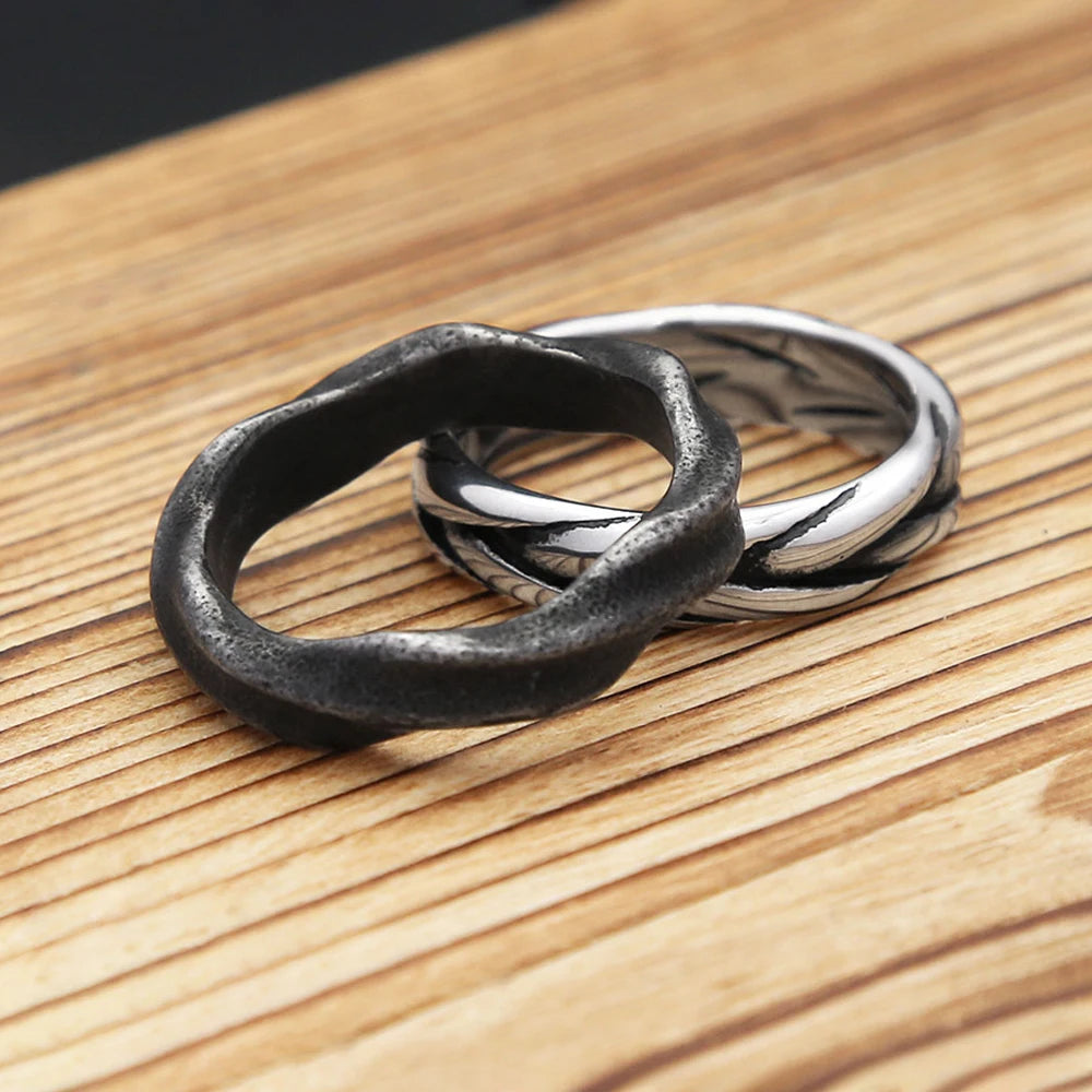 Fashion Simple Mobius Rings For Men Women Punk Hip Hop Stainless Steel Viking Celtics Knot Ring Couple Jewelry Gifts Wholesale