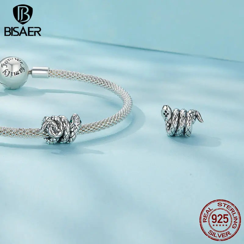 BISAER 925 Sterling Silver Yorkshire Terrier Locket Charm Pomeranian Elephant Hamster Pendant for Women DIY Bracelet Jewelry