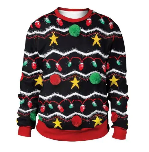 Clothing Wholesale Unisex Men Women 2026 Ugly Christmas Sweater Santa Elf Christmas Funny Fake Hair Sweater Autumn Winter Tops