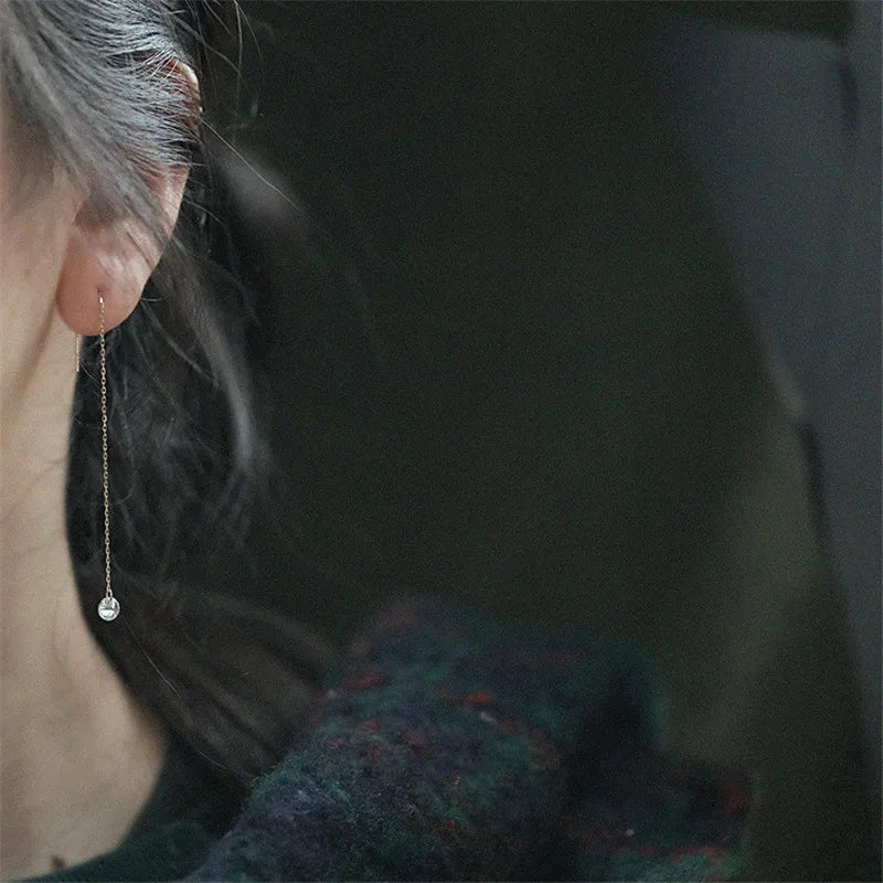 925 Sterling Silber 14 Karat vergoldete Ohrhaken, langes Temperament, vielseitige Quasten-Zirkon-Ohrringe für Frauen, Hochzeitsschmuck