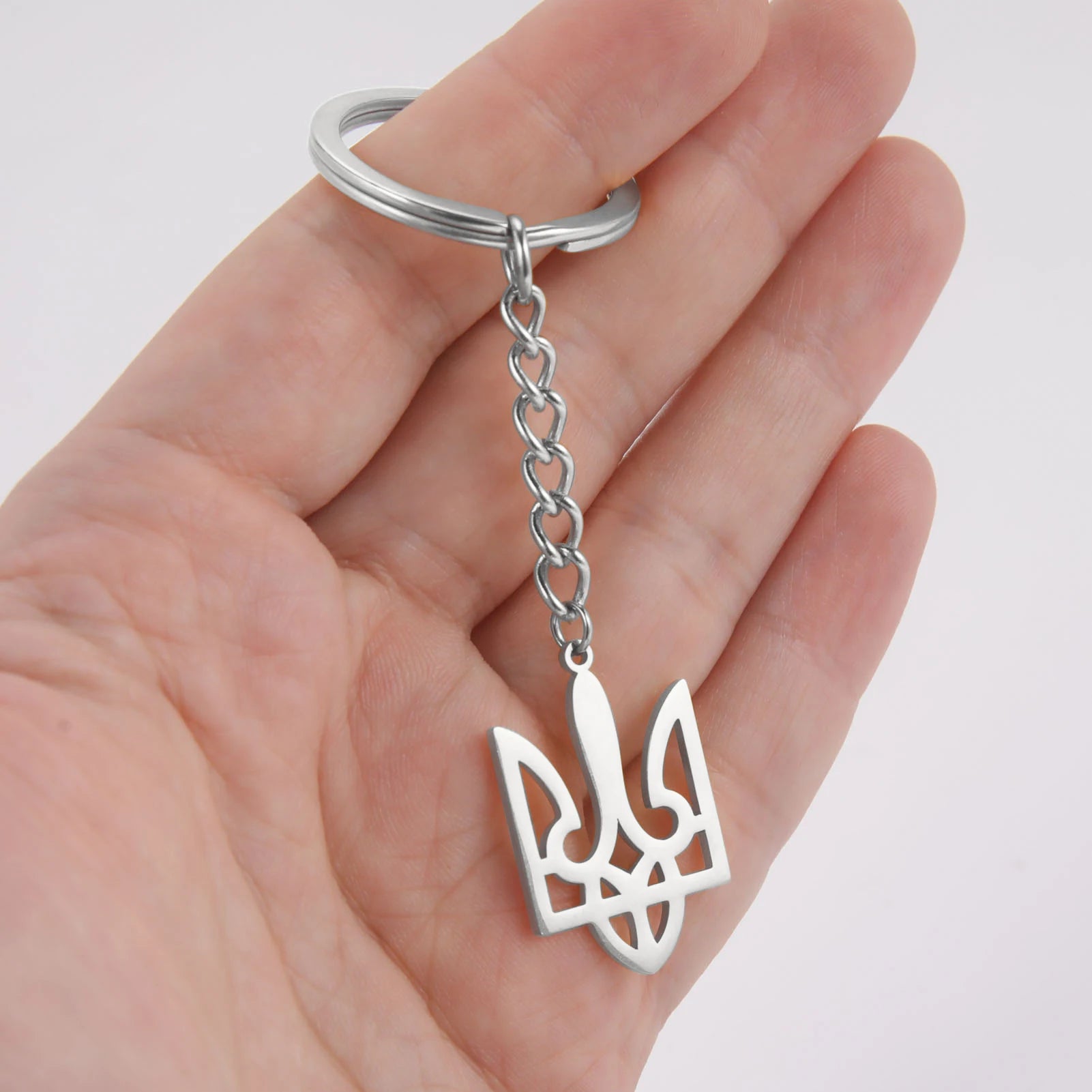 Dreamtimes New Ukraine National Logo Keychain Women's Men's Stainless Steel Pendant Accessories Jewelry Gift