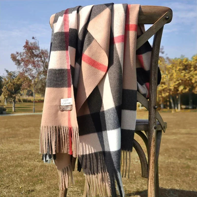 Winter Women's Scarf Luxury Brand British Classic Print Lattice Soft Female Cashmere Scarves Shawl Pashmina Checkered Shawls - Madeinsea©
