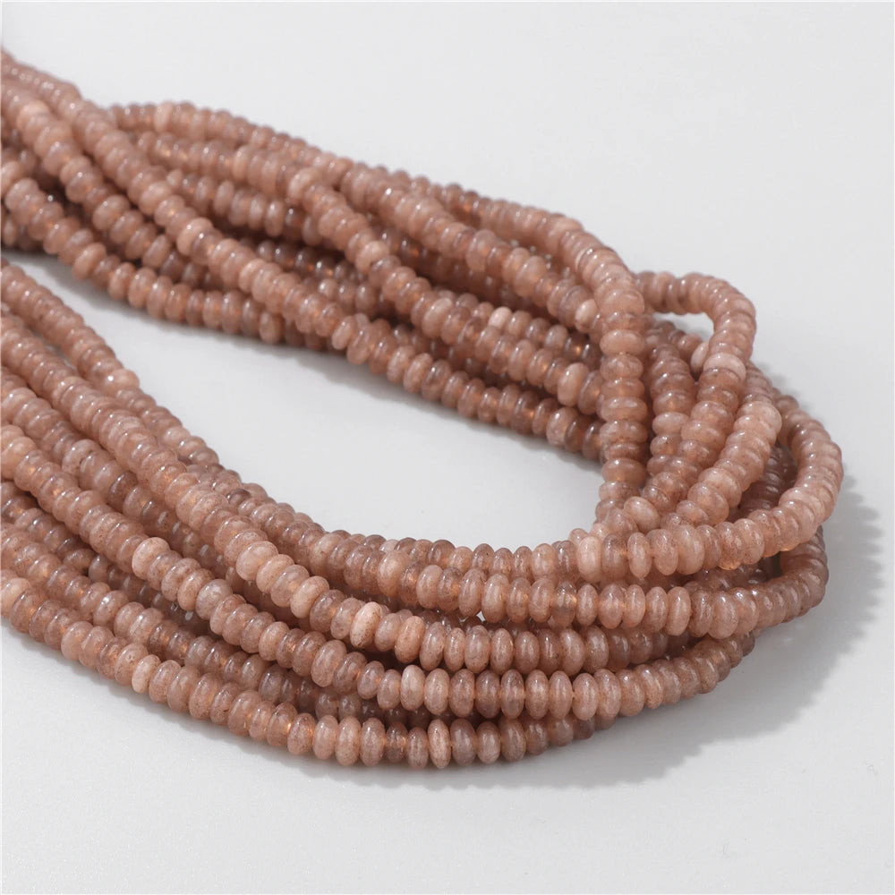 Natural Flat Round Stone Beads Abacus Shape Jaspers Quartzs Gems Beads For DIY Necklace Earrings Jewelry Making Accessori 2*4mm