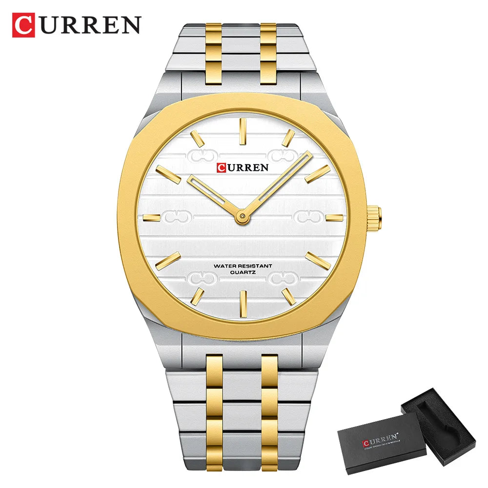 CURREN Fashion Brand Thin Quartz Watch Simple  Personalized Colors Wristwatches Waterproof 38 mm Dial