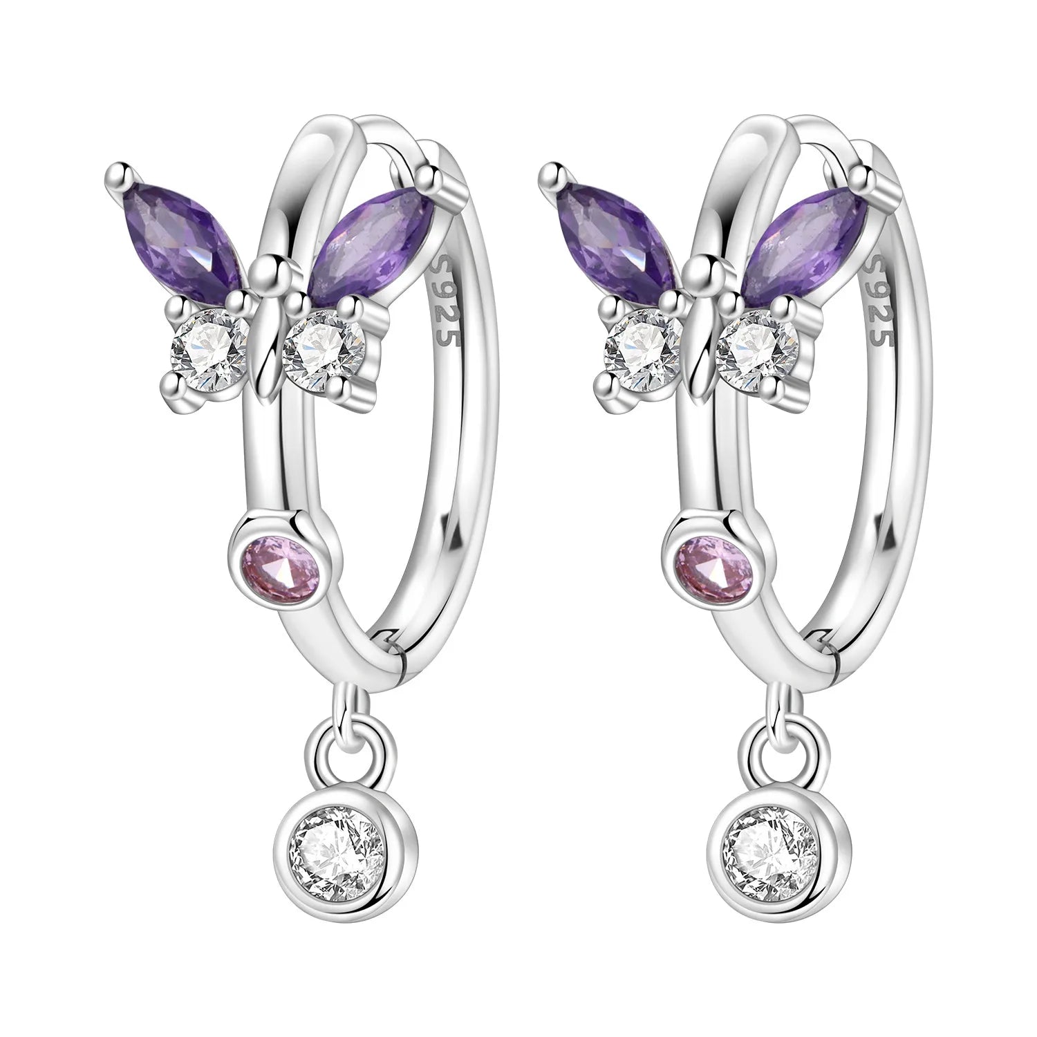 PANPOKI 925 Sterling Silver Blue Green Parrot Bird Drop Earrings Women Earrings Charm Fashion Versatile Party Jewelry Gifts