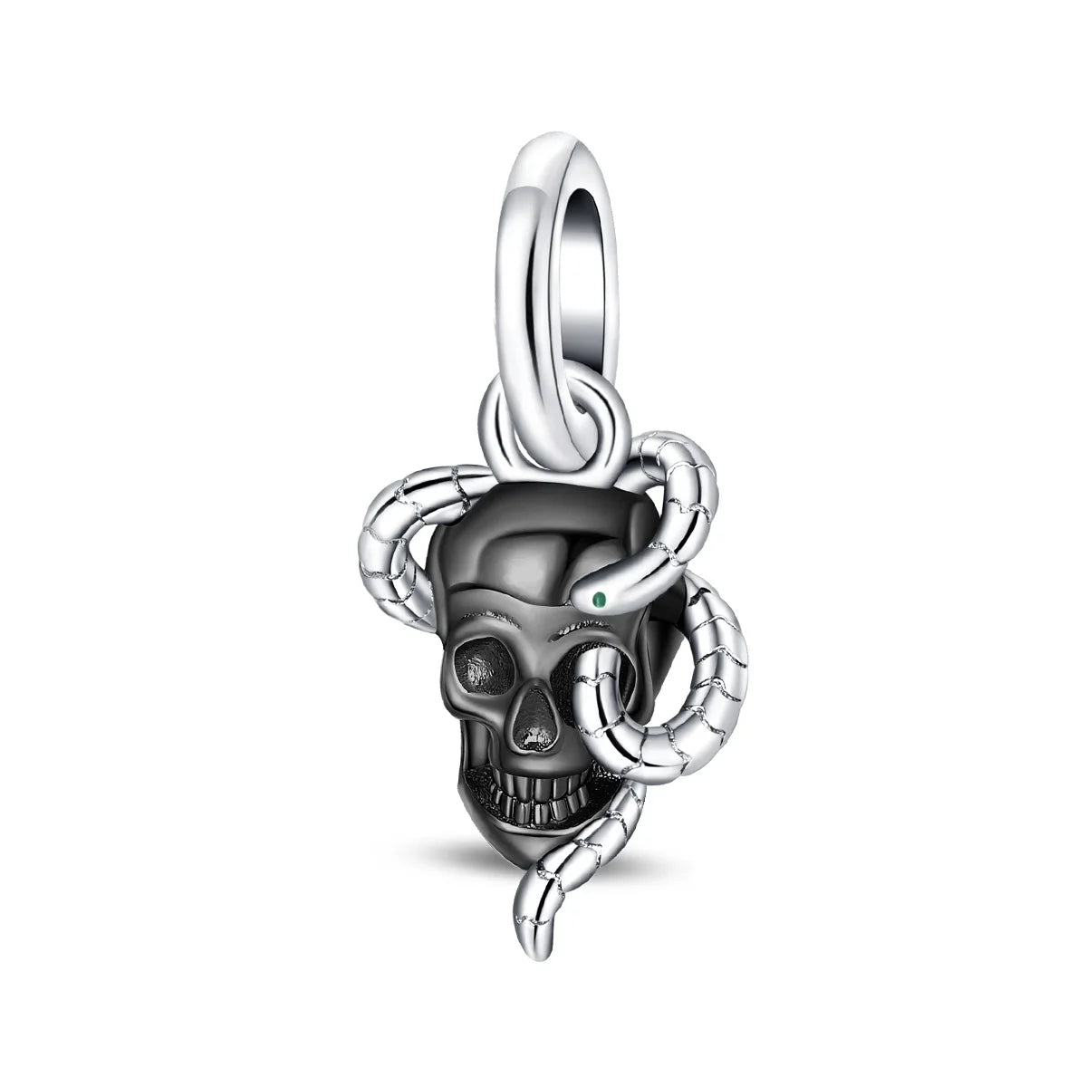 Classic 925 Sterling Silver Crown Skull Beads & Rose Pistol Dangle Charm Fits Bracelet Exquisite Necklace Jewelry Gifts