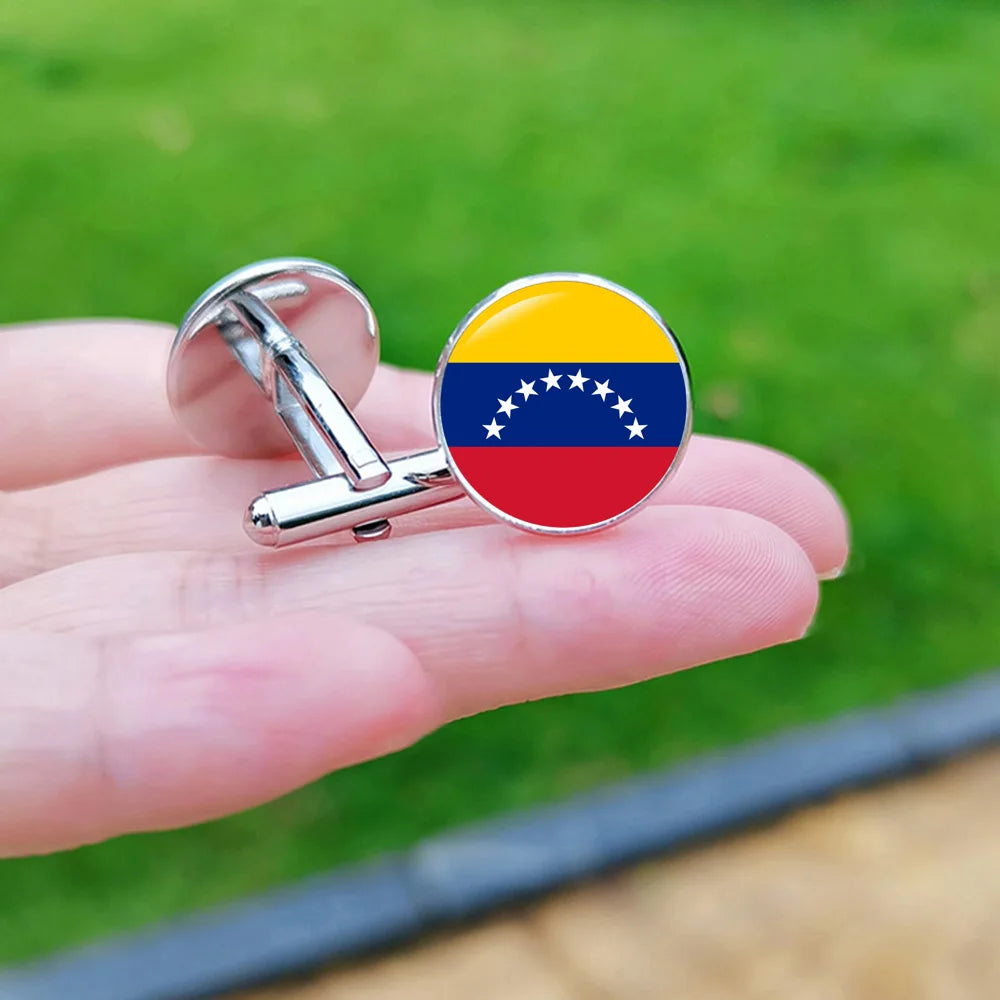 2024 France Flag Cufflinks Spain Chile Russia Netherlands Serbia USA Czech Republic Portugal Norway Switzerland Cuff Links Gift