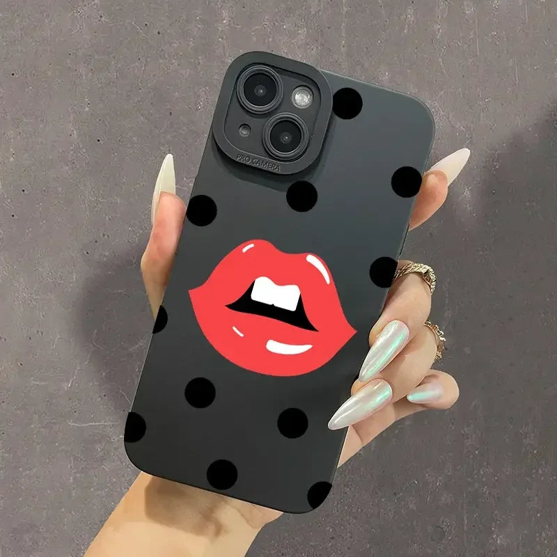 Sexy Girl Rose Lips Matte Phone Case for Redmi Note 11 12 13 10 Pro Plus 5G 12S 11S 10S Redmi 12C 13C 13 4G Turbo 3 Soft Cover