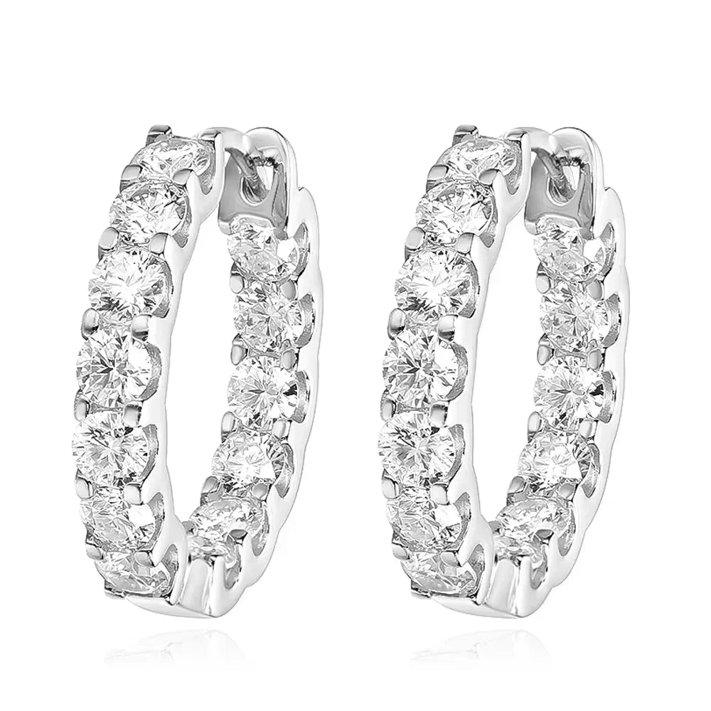 Serenity 2.6cttw D Color Moissanite Earrings for Women 100% S925 Sterling Silver Hoop Earrings Plated 18K Fine Jewelry Wholesale