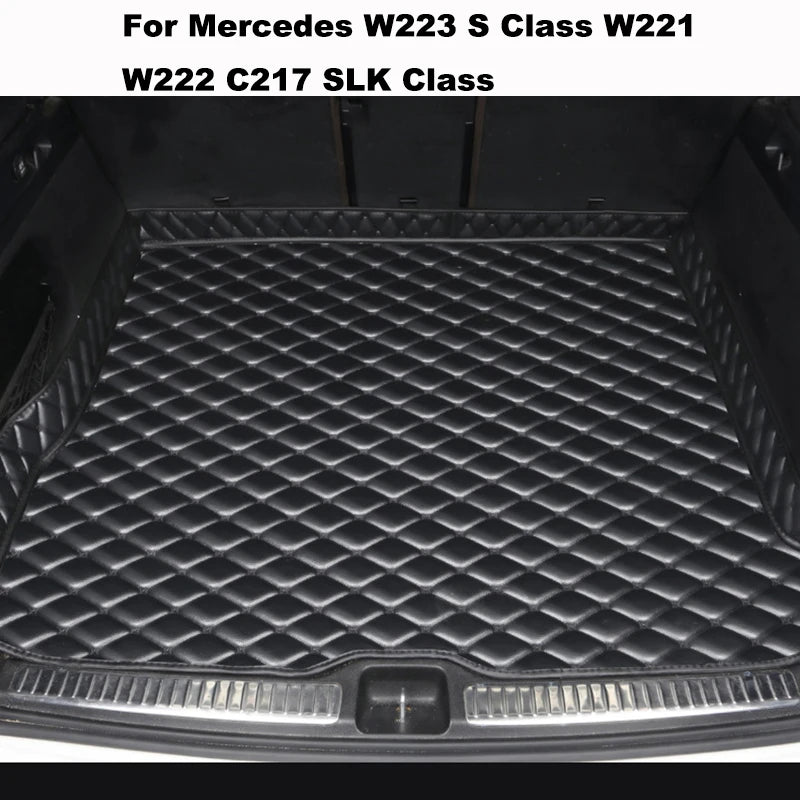 High Quality Artificial Leather Car Trunk Mat for Mercedes W223 S Class W221 W222 C217 SLK Class Car Accessories Carpet