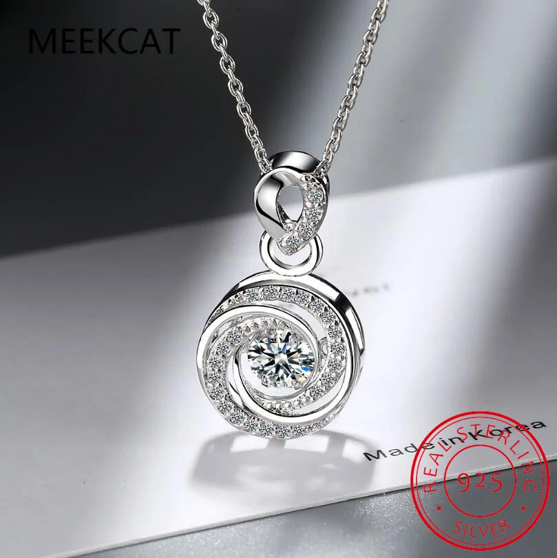 Moissanite Necklace Halo Pendant 0.5ct 925 Sterling Silver D VVS1 Lab Diamond Necklace Colar de Prata for Women Party Gift