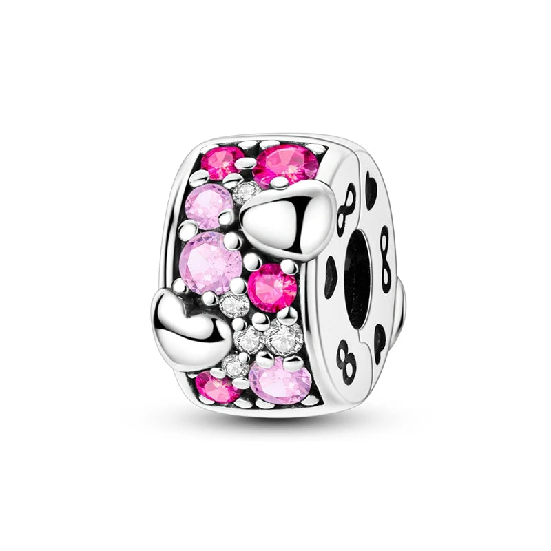 New 925 Sterling Silver Charms Bead Red Cherry Strawberry Love Heart Charm Fit Original Bracelet Pendant DIY Jewelry For Women - Madeinsea©