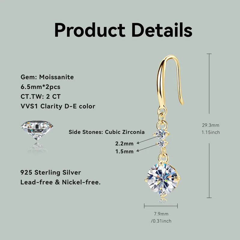 OXTAO GRA Certified Moissanite Hoop Earrings for Women 925 Sterling Silver D Color Glittering Diamond Engagement Wedding Jewelry