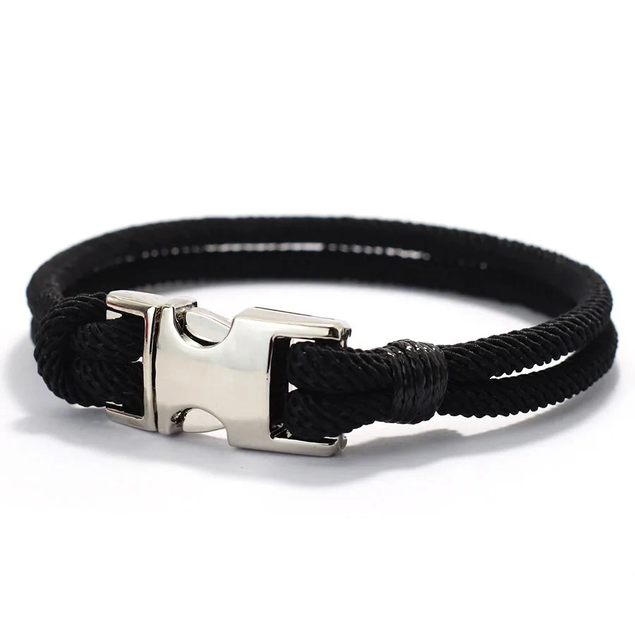 New Good Luck Rope Bracelet Men Bilayer Detachable Buckle Wrap Braslet Locomotive Cool Riding Outdoor Survival Braclet Pulseria