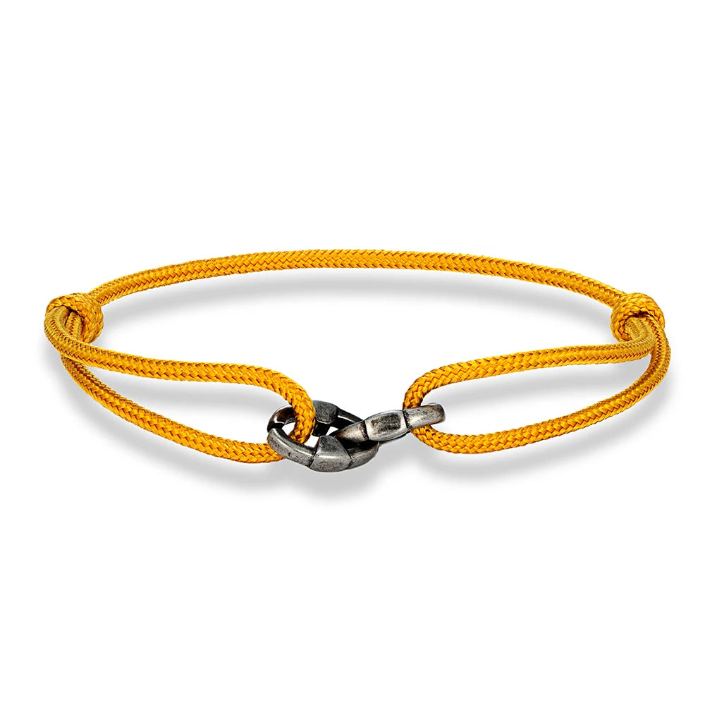 MKENDN Locomotive Vintage Oxidized Black Thorn Barbs Chain Waterproof Thin Nylon Rope Bracelet Adjustable Bracelet Mens Gifts