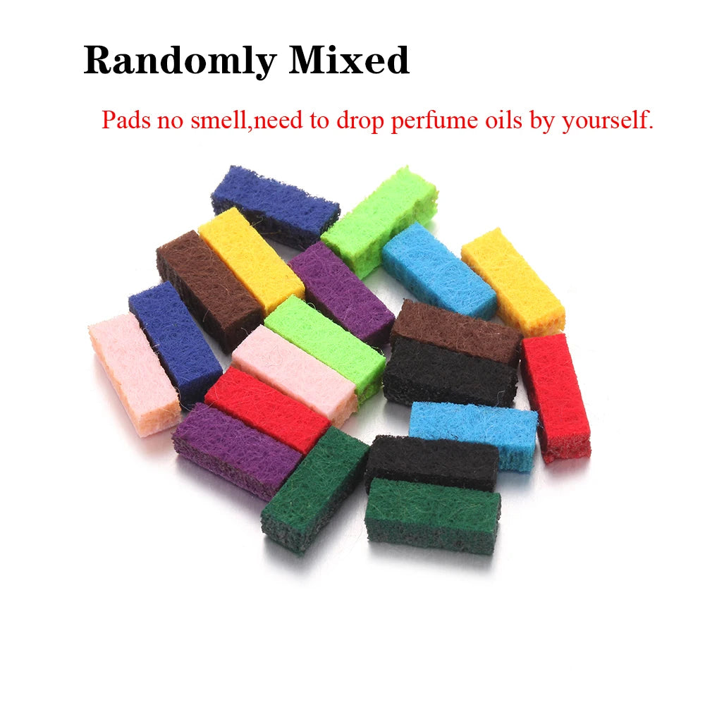 100PCS Wholesale Aromatherapy Pads for Necklace Bracelet 25mm 30mm Mixed Colorful Spacers Round Diffuser Thick Felt Refill Pads