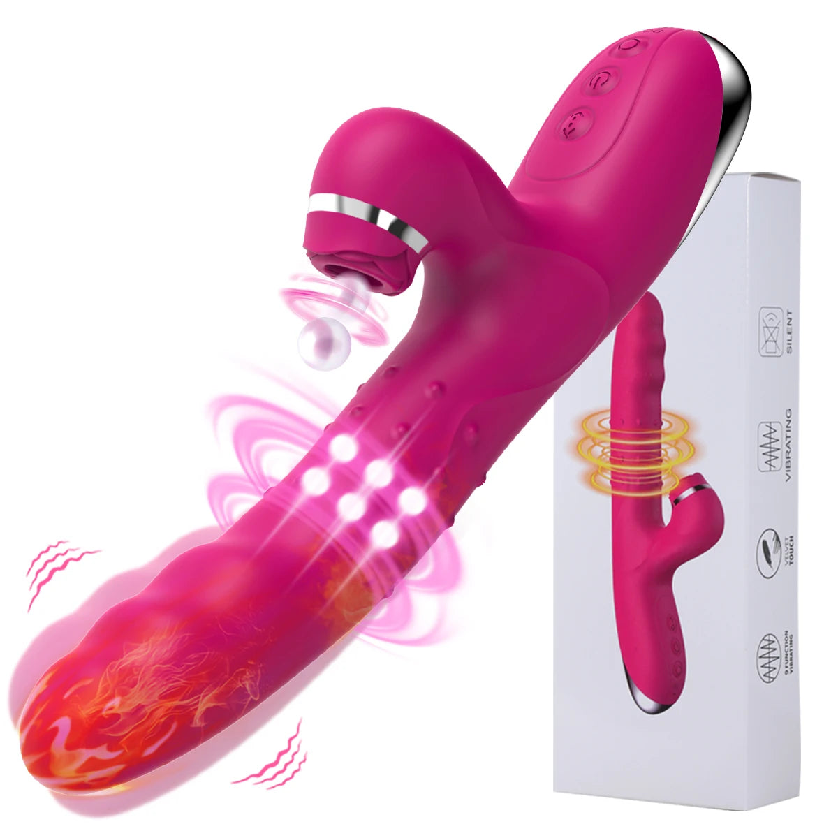 Rotating Heating AV Vibrator for Women G spot Dildos Suction Clitoral Stimulator Female Vaginal Massager Adult Sex Toy for Woman