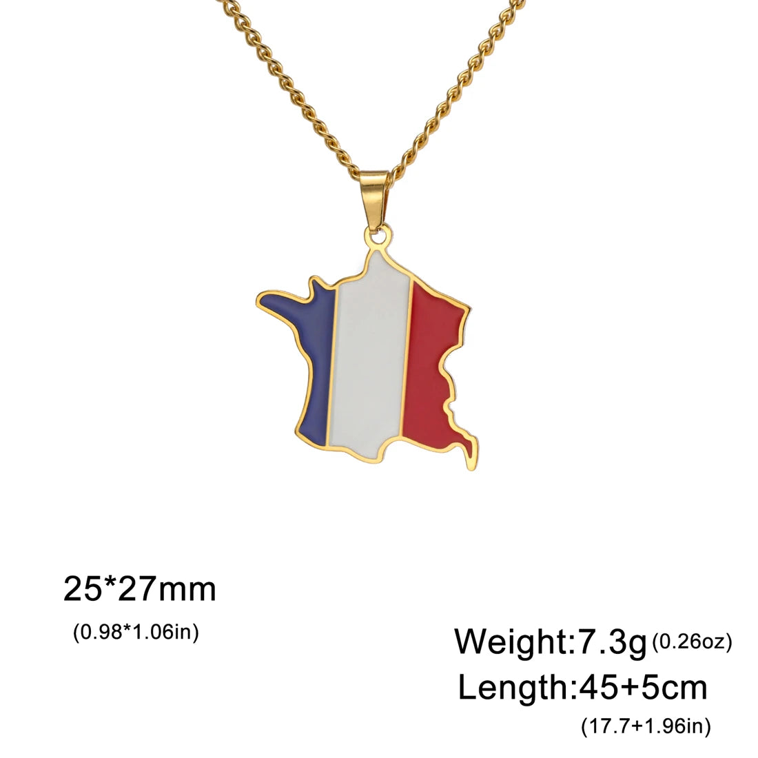 EUEAVAN European Country Map Necklace Stainless Steel Drip Oil Poland France Portugal Romania Ukraine Italy Germany Flag Jewelry