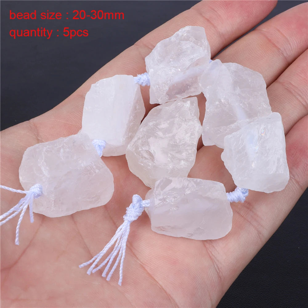 Wholesale Natural Stone Clear Quartz Crystals Beads Faceted Smooth Irregular Loose Bead For Jewelry Making Charm Accessories DIY