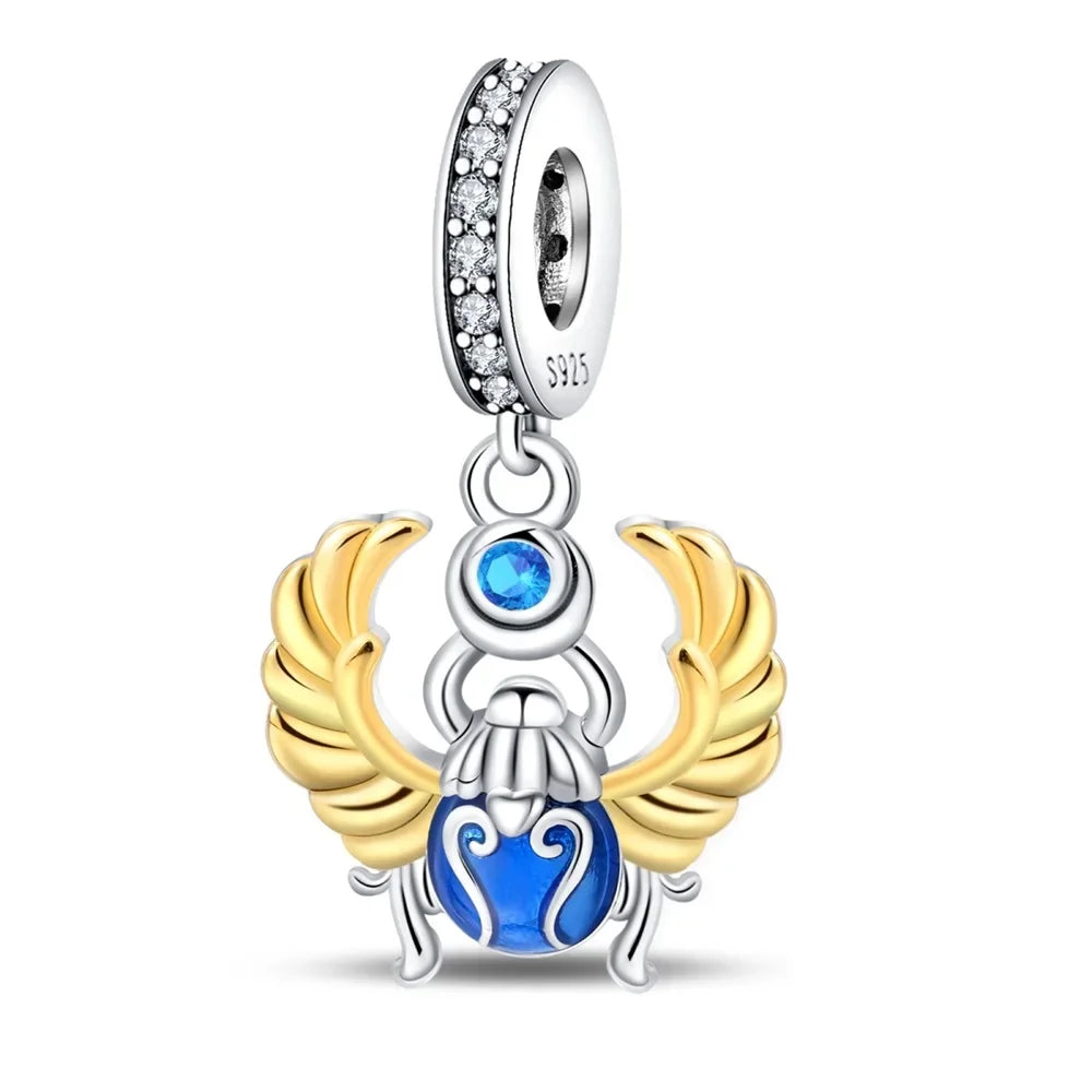 925 Sterling Silver Desert Pyramid Camel Elephant Charm Bead Fit Bracelet Original Charm for Women DIY Jewelry Making