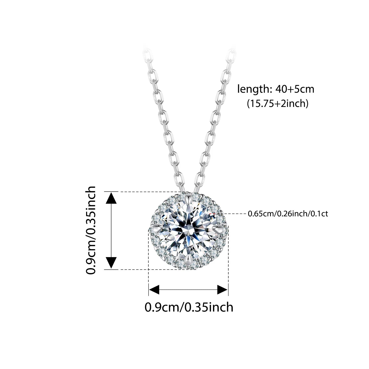 WOSTU 0.5 CT 1CT Moissanite Pendant Necklace Lab Diamond With GRA 925 Sterling Silver Flower Pendant Mom Lover Daugther Gift