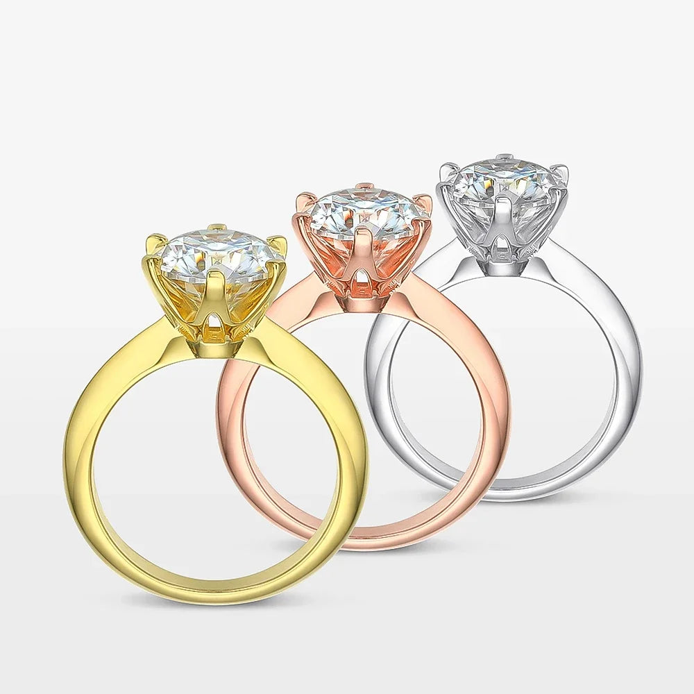 Serenity 1-5ct D Moissanite Rings Women Gift S925 Sterling Silver Jewelry Sparkling Lab Diamond Classic Wedding Rings Plated 18K - Madeinsea©