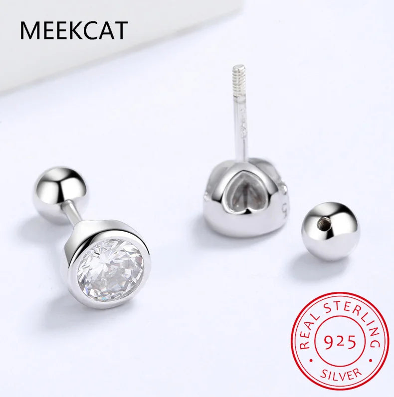 Real Moissanite Stud Earrings for Women Men 925 Silver Trendy Bubble D Color Moissanite Diamond Earring Jewelry Gifts