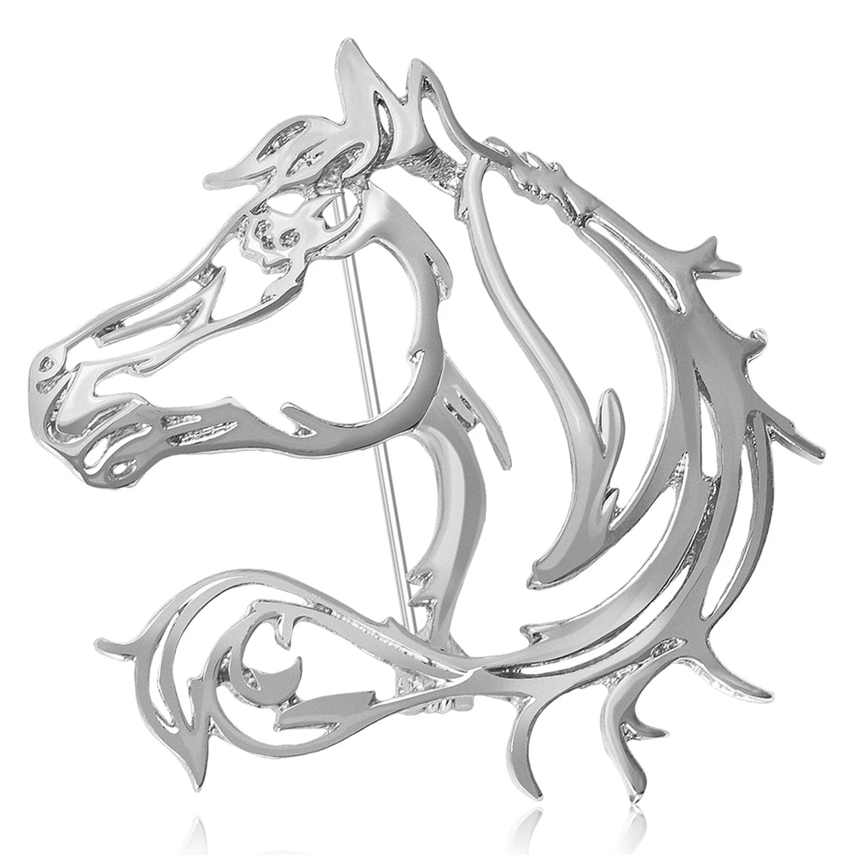 Beaut&Berry Classic Hollow Simple Horse Brooches for Women Zodiac Animal Pins New Year Gift Friends Party Jewellery - Madeinsea©