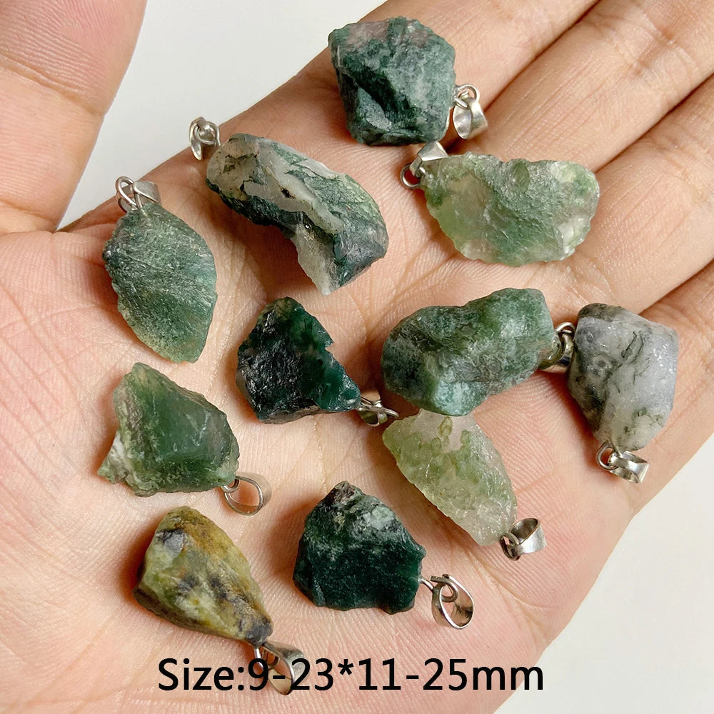5pcs Natural Rough Stone Pendant Irregular Shape Healing Amethysts Labradorite Agat Quartz Pendants For DIY Handmade Necklace
