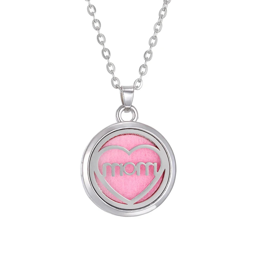 10pcs/lot Aromatherapy Stainless Steel Essential Oil Diffuser Necklace Open Magnetic Perfume Locket Pendant Necklaces for Women