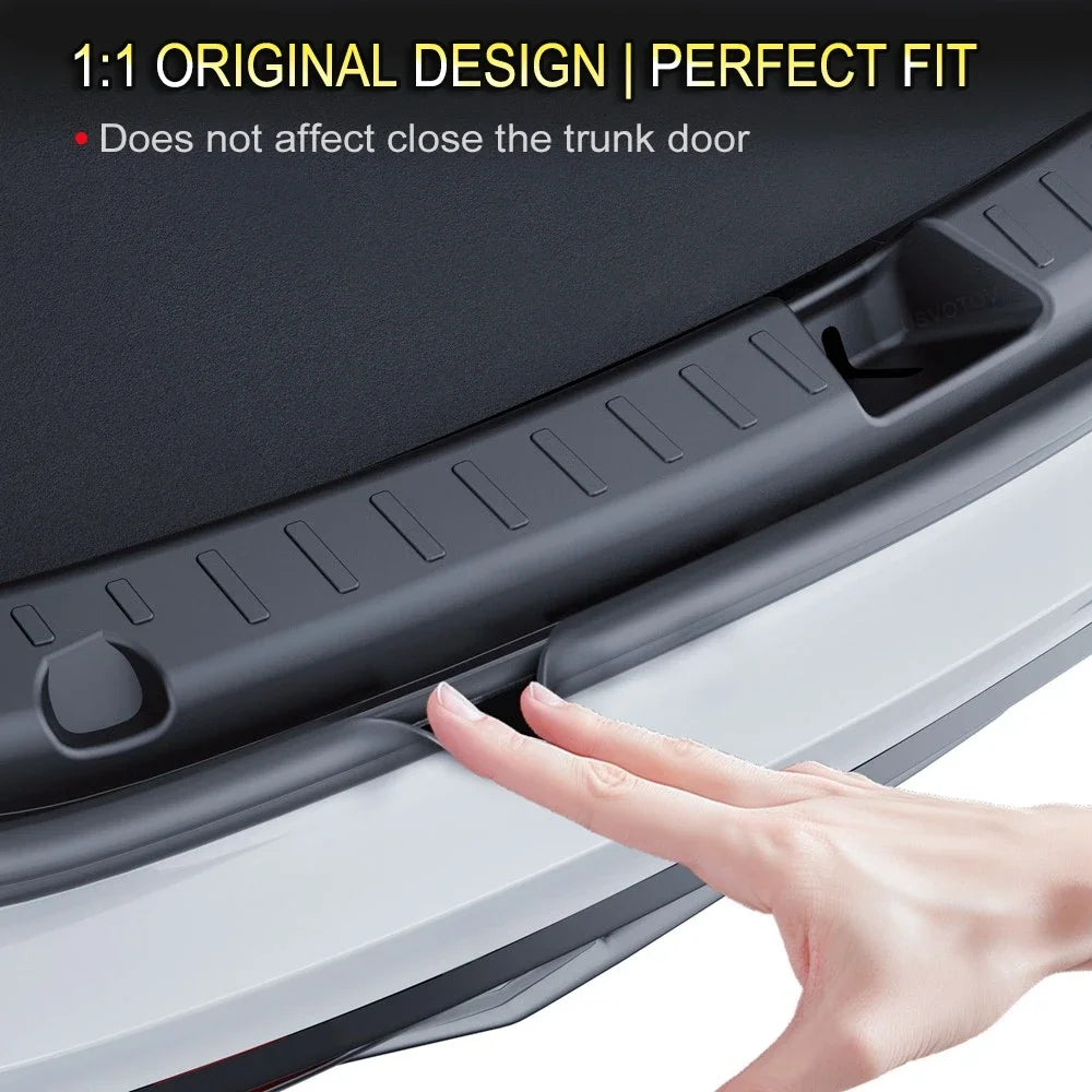 Tesmayx Rear Trunk Sill Guard Cover for Tesla New Model Y Juniper Launch 2025 Trunk Bumper Protector TPE Threshold Accessories