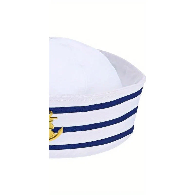 PESENAR Sailor hat Navy blue Yacht Blue Captain cap White sail cap for clothing accessories for adults