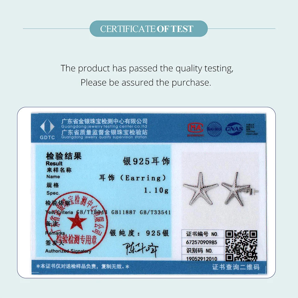 BAMOER 925 Sterling Silber Seestern-Ohrstecker, leichte Ohrringe mit Strandtextur, hypoallergen, Schmuckgeschenk für Damen