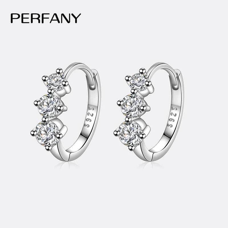 PERFANY 0.72CT All Moissanite Earrings for Women S925 Pure Silver Laboratory Diamond Temperament Fashionable Wedding Jewelry - Madeinsea©
