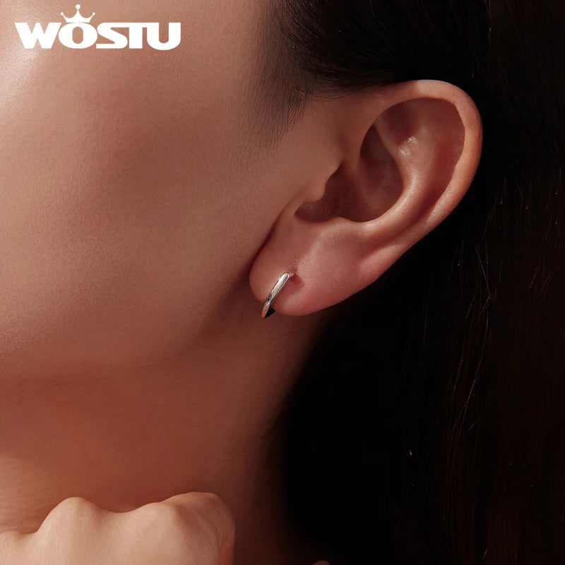 WOSTU 925 Sterling Silver Heart Rainbow Gems Gothic Huggies Earrings For Women, Skeleton Hand Punk Hoop Earring Halloween Gift