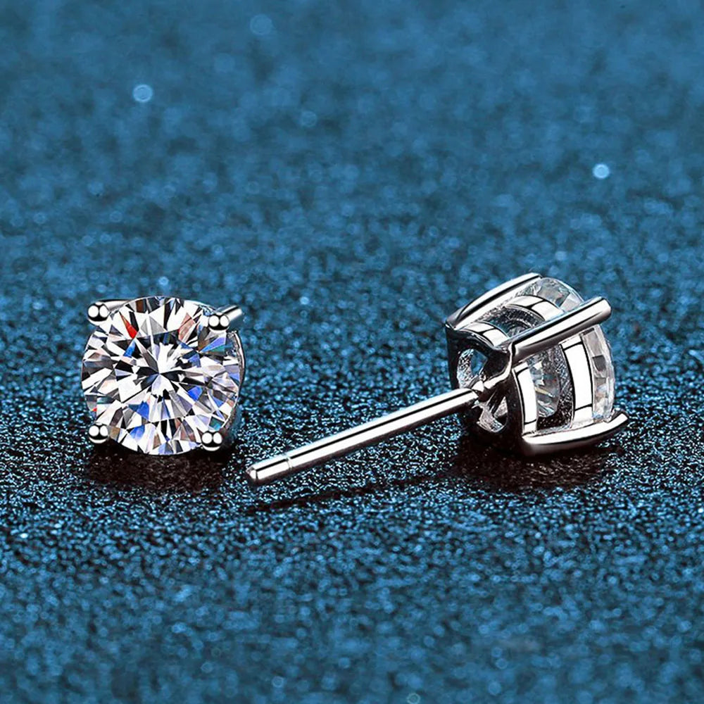 Serenity 0.2ct-3ct D Color Moissanite Earrings For Women Man S925 Sterling Silver Sparkling Stud Ear Plated Pt950 Fine Jewelry - Madeinsea©