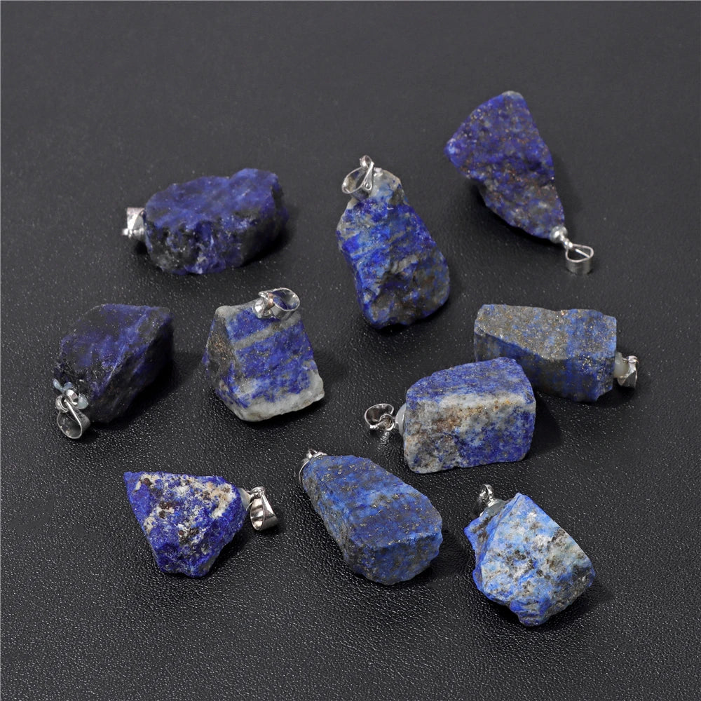 5pcs/lot Natural Stone Pendant Irregular Rough Quartz Crystal Energy Charms For Jewery Making Earrings Necklace DIY Accessories