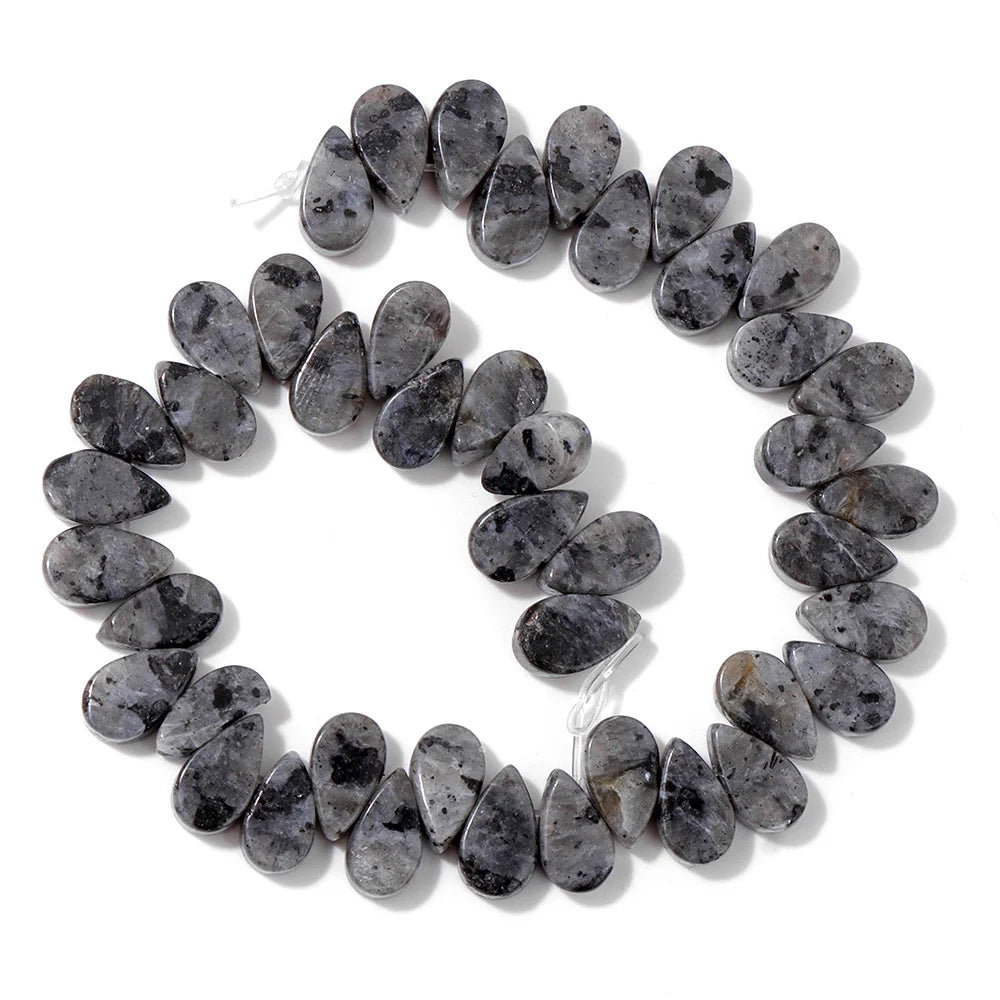 Natural Dark Labradorite Stone Bead Black Spectrolite Faceted Round Leaf Square Loose Spacer Beads For Jewelry Making Handmade